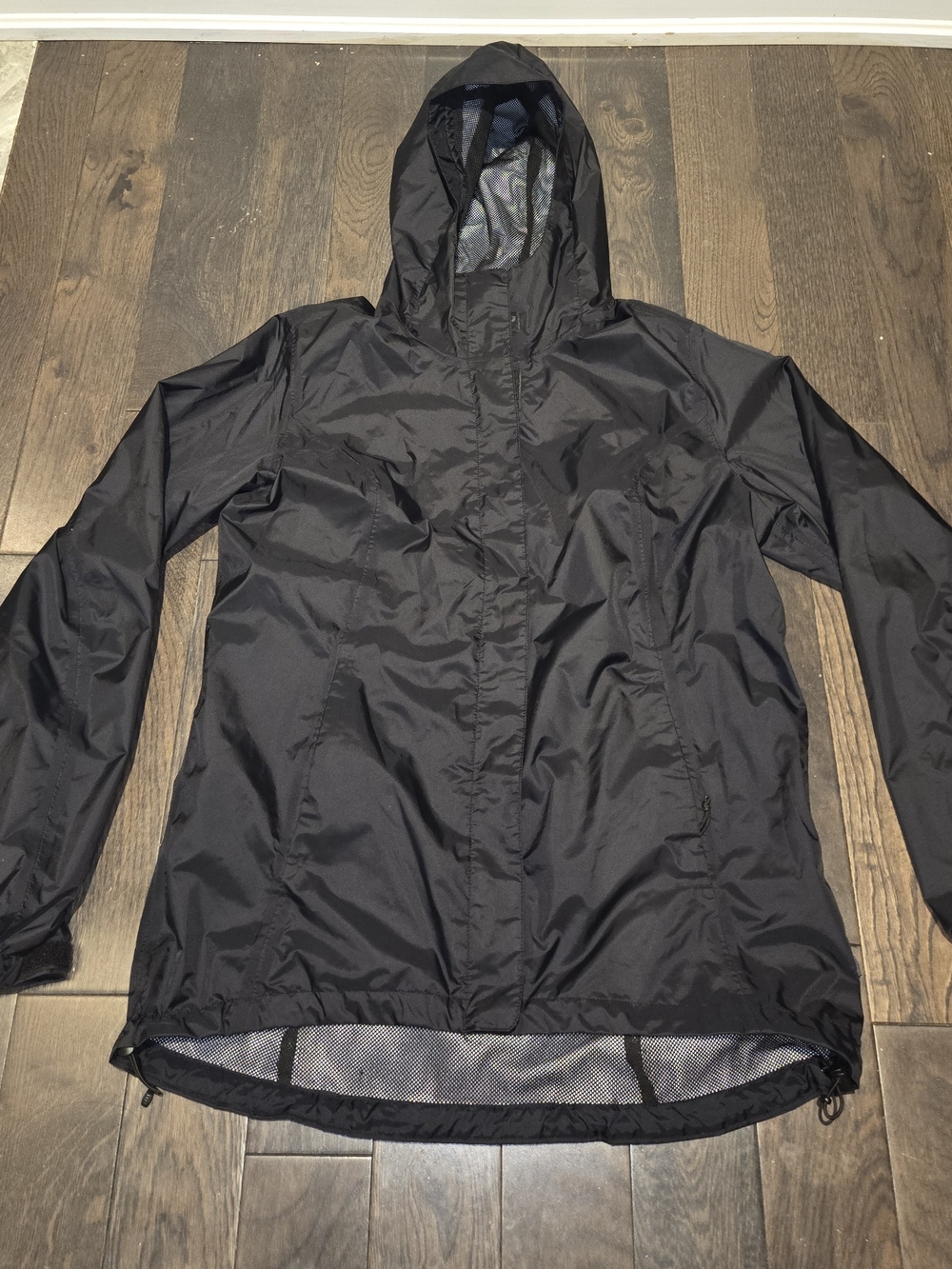 Cabelas Rain Windbreaker Jacket Womens Size M Black 4 Most Repel Technology